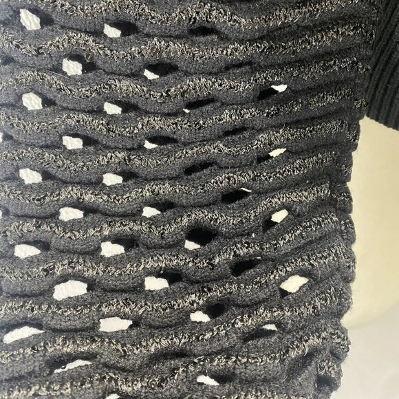 NEW MARIA PAVAN Womens Sequin Braided Long Sleeve Soft Sweater Size M Black - Picture 4 of 13